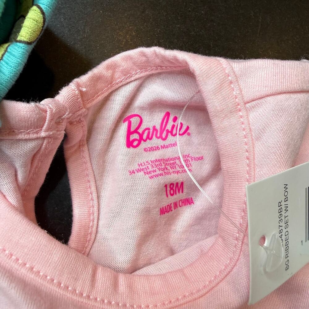 NWT Barbie Toddler Girls 3PC Outfit Shirt Leggings Headband 18M - Picture 4 of 7